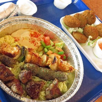 Kababji Grill - mixed kabab plate, chicken, lamb, ground beef with parsley and onion - Mediterranean Near Me - Round Rock, Texas