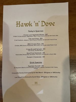 Menu photo 5 Hawk N Dove Capitol Hill DC Washington, DC, DC Menu photo 5 Hawk N Dove Capitol Hill DC Washington, DC, DC