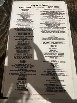 Menu photo 1 Royal Crepes Beacon, NY