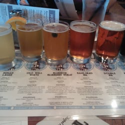 Top of The Hill Restaurant & Brewery - A beer flight for the table, please.