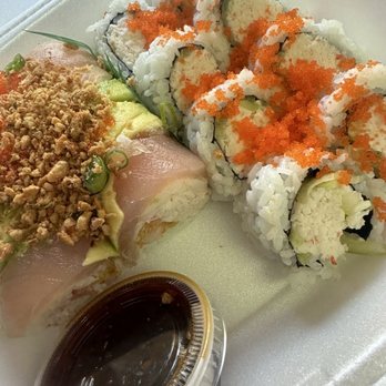 Sushi Planet - Albacore Delight Roll and a California roll add Masago - Japanese Near Me - Camarillo, California Sushi Planet - Albacore Delight Roll and a California roll add Masago - Japanese Near Me - Camarillo, California