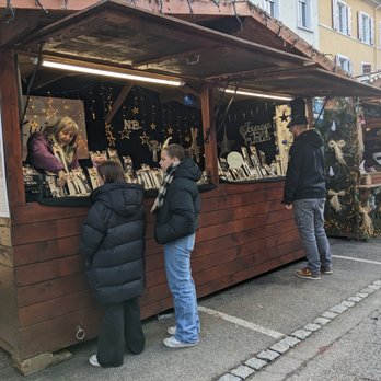 Marché de Noël - Toys and chocolate shapes at the Marché de Noël, Mulhouse - Christmas Markets Near Me - Mulhouse, 68