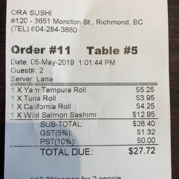 Ora Sushi - reasonably priced - Japanese Near Me - Richmond, British Columbia