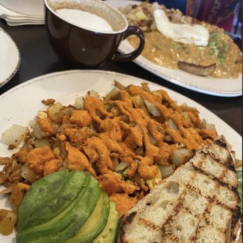 Feed Cafe - Veggie hash w vegan sausage and harissa, avo were soooo creamy. Just really good job guys. - Breakfast & Brunch Near Me - Bozeman, Montana