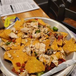 Old Bag of Nails Pub - Loaded nachos app. Already torn into by our family.