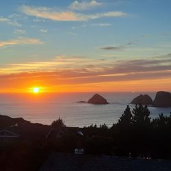Sunset from deck of Staring Contest