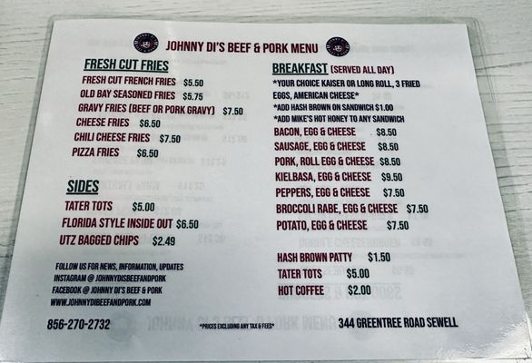 Menu photo 3 Johnny Di's Beef & Pork Sewell, NJ Menu photo 3 Johnny Di's Beef & Pork Sewell, NJ