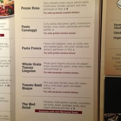 Noodles and Company - Mediterranean menu