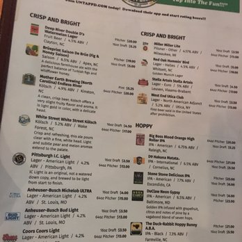 Cleveland Draft House - Beer menu - Sports Bars Near Me - Clayton, North Carolina