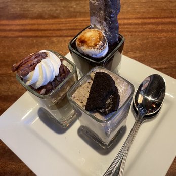Seasons 52 - Pecan Pie Mini, Cookies 'N' Cream Mini, Belgian Chocolate S'Mores Mini - New American Near Me - Costa Mesa, California