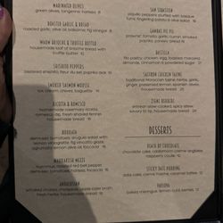Cellar 65 - Food menu