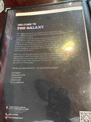 Menu photo 8 Pho Galaxy Madison, AL