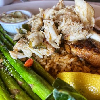 Gaido's - Chef's special of the day, offered based on local catch of the day... Today was broiled grouper topped with crab! - Seafood Near Me - Galveston, Texas