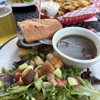 Can Bar - Smoked Beef Dip, crispy fresh cut fries with housemade dips and salad with basil vinaigrette - Sandwiches Near Me - Seattle, Washington Can Bar - Smoked Beef Dip, crispy fresh cut fries with housemade dips and salad with basil vinaigrette - Sandwiches Near Me - Seattle, Washington