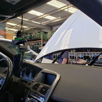 Best Price Auto Glass - Front Windshield Replacement Volvo XC60, interior photo when glass was removed. - Windshield Installation & Repair Near Me - Hesperia, California