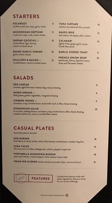 Menu photo 2 The Keg Steakhouse + Bar Lethbridge, AB Menu photo 2 The Keg Steakhouse + Bar Lethbridge, AB