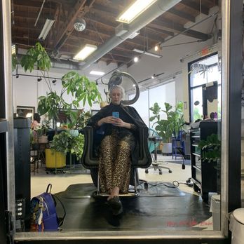 Color Lounge - In the chair, under a hood dryer with whatever they were using to try & lift the henna - Hair Stylists Near Me - Burbank, California Color Lounge - In the chair, under a hood dryer with whatever they were using to try & lift the henna - Hair Stylists Near Me - Burbank, California