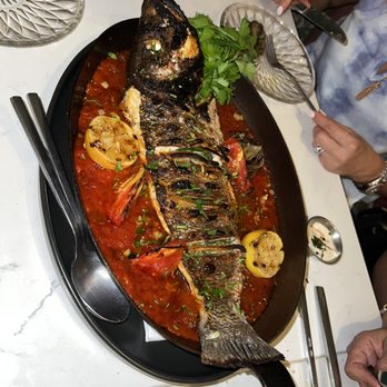 Abbalé - Moroccan style roasted whole local red snapper - Mediterranean Near Me - Miami Beach, Florida