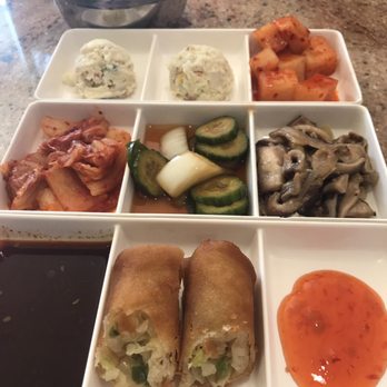 Korean Chili - Banchan and egg rolls - Korean Near Me - Tulare, California Korean Chili - Banchan and egg rolls - Korean Near Me - Tulare, California
