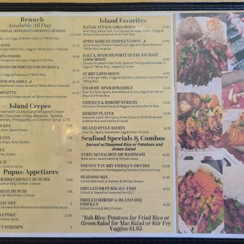 Island Style Cafe - Menu Aug. 2025 - Hawaiian Near Me - Santee, California