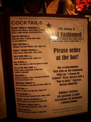 Menu photo 7 Johnny's Saloon Huntington Beach, CA