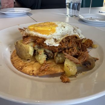 Smothered - Duck Asado Tostada. - Breakfast & Brunch Near Me - Albuquerque, New Mexico