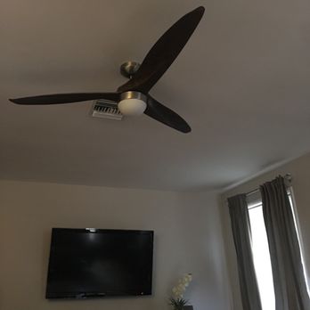 R Power Services - Installed new ceiling fan and TV to wall with all cords and cables concealed. - Electricians Near Me - La Crescenta, California