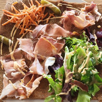 L'Epicerie by Quixote - Savory crepe filled with cheese and topped with ham and salad. - Coffee Roasteries Near Me - Hurst, Texas L'Epicerie by Quixote - Savory crepe filled with cheese and topped with ham and salad. - Coffee Roasteries Near Me - Hurst, Texas