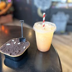 Pete's Sweets - My grave cake and cider drink , no coffee here