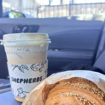 Shepherds Coffee - Pistachio cream latte & Ham and cheese croissant - Coffee & Tea Near Me - San Diego, California Shepherds Coffee - Pistachio cream latte & Ham and cheese croissant - Coffee & Tea Near Me - San Diego, California