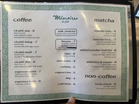 Menu photo 2 Mémoire Cà Phê Portland, OR