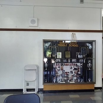 Reed Junior High School - Awards, trophies inside their clean hallway. - Elementary Schools Near Me - North Hollywood, California