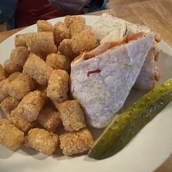 Colts Neck Pub - Buffalo chicken wrap with tots