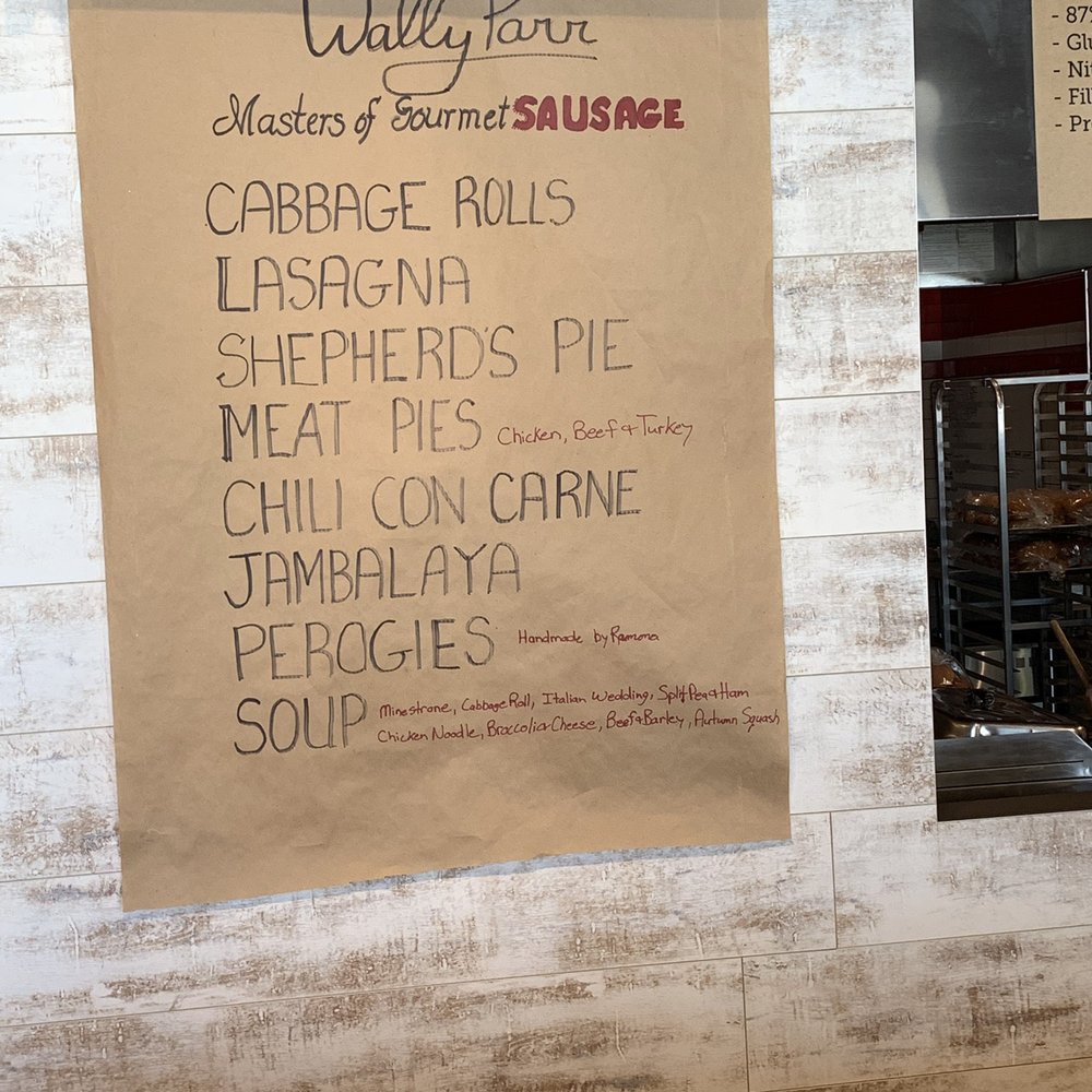 Wally Parr Sausage - a menu for a restaurant - Specialty Food Near Me - Burlington, Ontario Wally Parr Sausage - a menu for a restaurant - Specialty Food Near Me - Burlington, Ontario
