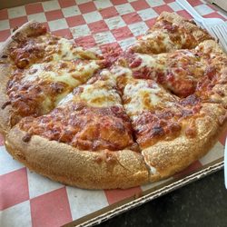 John's Pizza - Cheese pizza, perfectly Crisp putter crust but soft and doughy inside