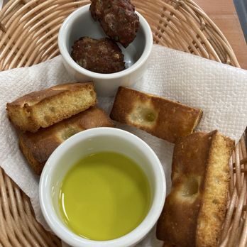 Tricolore - Complimentary foccachia and fried meatballs balls - Pizza Near Me - Houston, Texas Tricolore - Complimentary foccachia and fried meatballs balls - Pizza Near Me - Houston, Texas