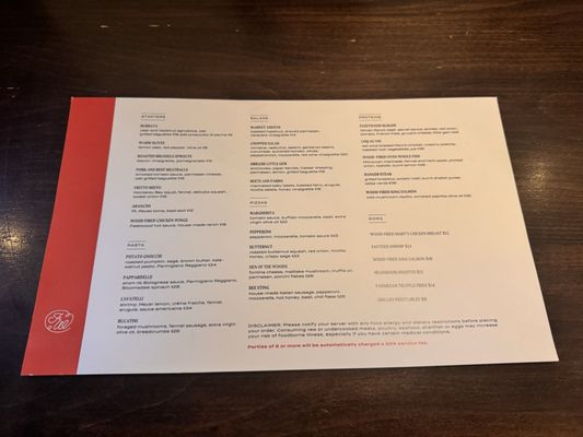 Menu photo 1 Fleetwood Calistoga, CA