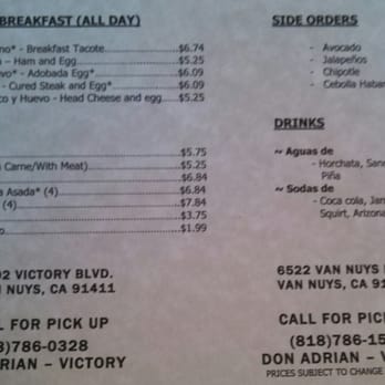 Cemitas Poblanas Don Adrian - Updated menu 2 of 2 (as of 12.27.13) - Mexican Near Me - Van Nuys, California Cemitas Poblanas Don Adrian - Updated menu 2 of 2 (as of 12.27.13) - Mexican Near Me - Van Nuys, California
