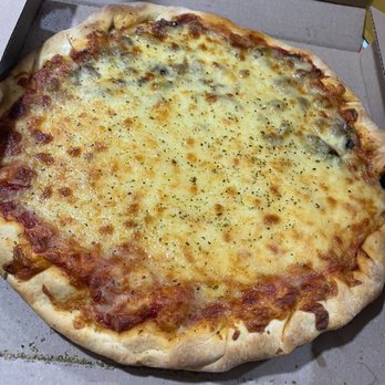 Grassano's Pizza - Their version of a pan pizza half cheese and half mushroom and green pepper. - Pizza Near Me - Oak Lawn, Illinois