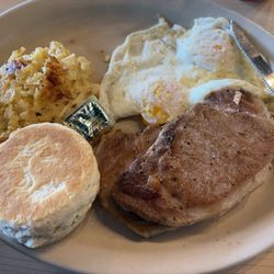 The Toasted Yolk Cafe - Pork chop breakfast