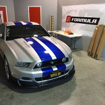 Formula Print - Custom blue racing stripes added to this mustang - Graphic Design Near Me - Manteca, California