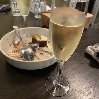 The Magpie - Complimentary Chocolate mousse and champagne palette cleanser after dessert. - New American Near Me - San Antonio, Texas The Magpie - Complimentary Chocolate mousse and champagne palette cleanser after dessert. - New American Near Me - San Antonio, Texas
