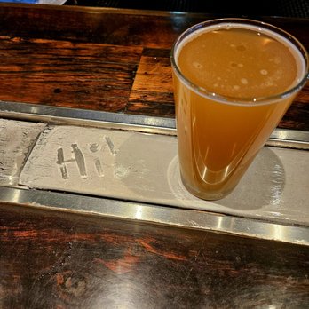 Craggy Range Bar & Grill - The cool Cold strip that runs in a horse shoe where your drinks are kept cold when you drink! First time I've seen this, so cool! - American Near Me - Whitefish, Montana