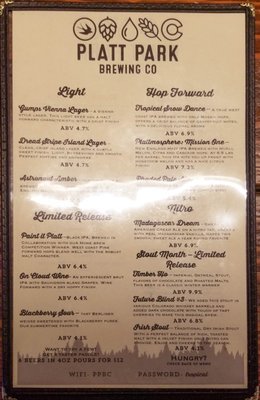Menu photo 8 Platt Park Brewing Denver, CO Menu photo 8 Platt Park Brewing Denver, CO