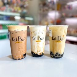 Fat Bee Cafe - Kansas City - Creme brulee milk tea, brown sugar boba latte & jasmine oat milk tea