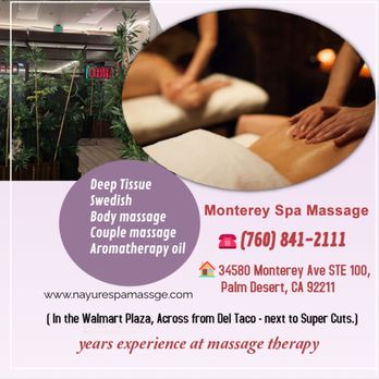 Monterey Spa Massage - It's a massage experience for two that has real benefits, for physical, mental, and relationship health... - Massage Near Me - Palm Desert, California Monterey Spa Massage - It's a massage experience for two that has real benefits, for physical, mental, and relationship health... - Massage Near Me - Palm Desert, California
