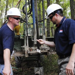 Drilling a small diameter shallow well.