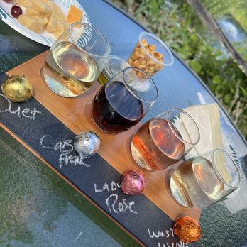 Hopkins Vineyard - Wine flight, chocolate truffles that pair, part of the cheeseboard - Venues & Event Spaces Near Me - Warren, Connecticut