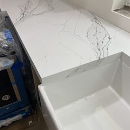 Countertop only backsplash installed the following day.