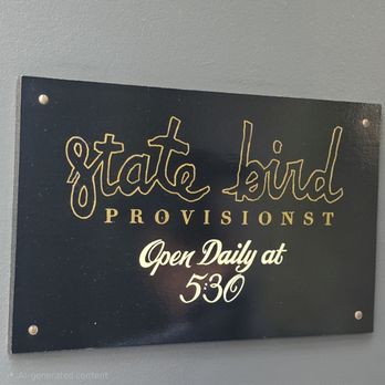 State Bird Provisions - Business Hours - Tapas/Small Plates Near Me - San Francisco, California State Bird Provisions - Business Hours - Tapas/Small Plates Near Me - San Francisco, California